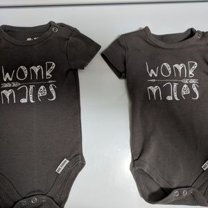 "womb mates" set, size 3-6 mos, twins